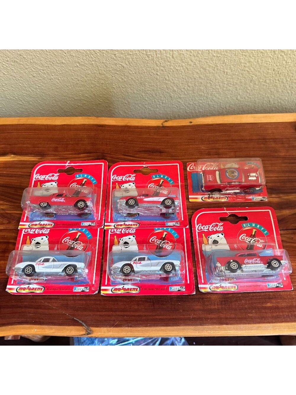 Vintage Majorette Coca-Cola Die-Cast Cars Set Of 6 Collectibles